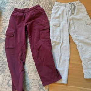 TNA burgundy CARGO sweatpants